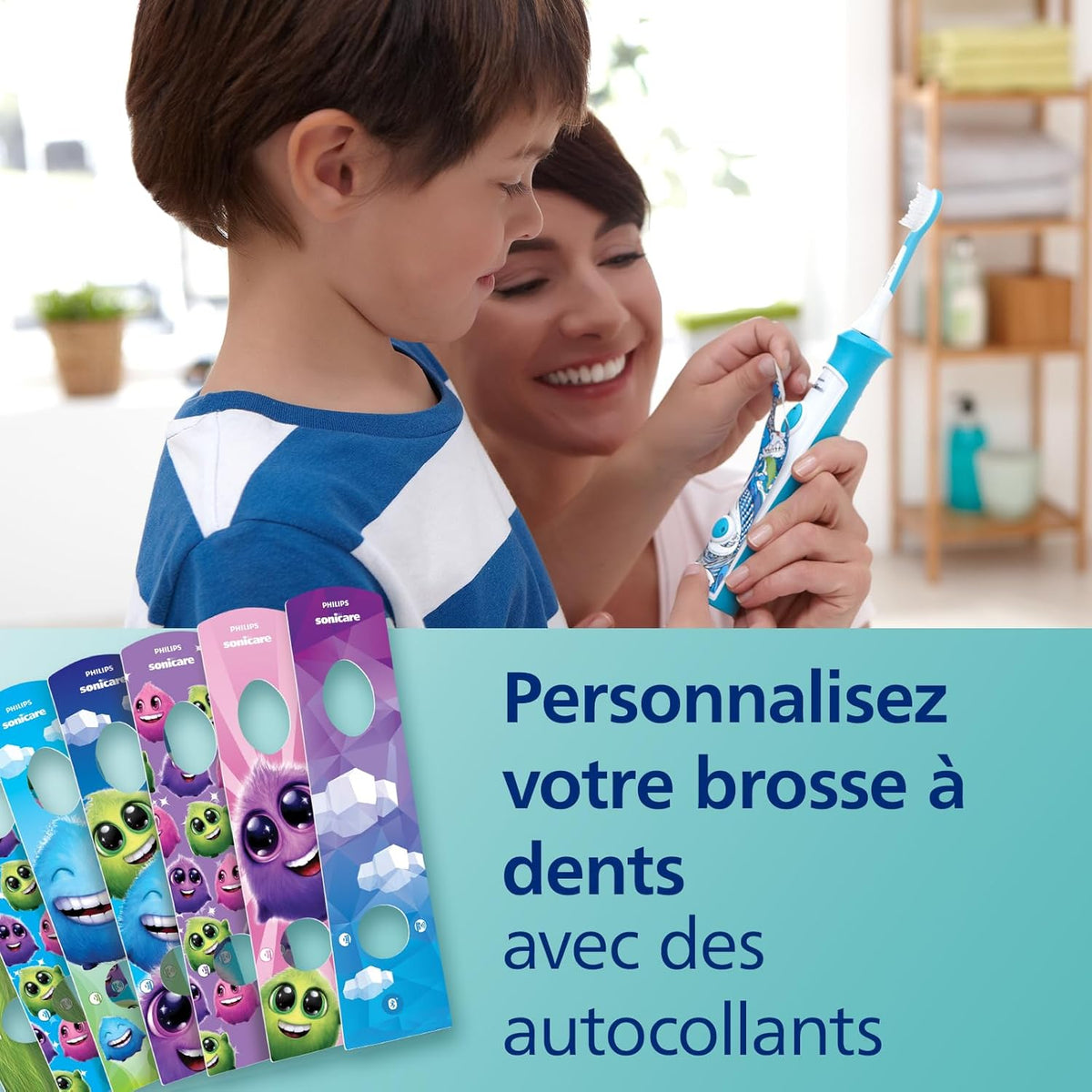 ifar.com Philips Sonicare for Kids brosse à dents électrique sonique pour enfant à partir de 3 ans personnalisation de la brosse