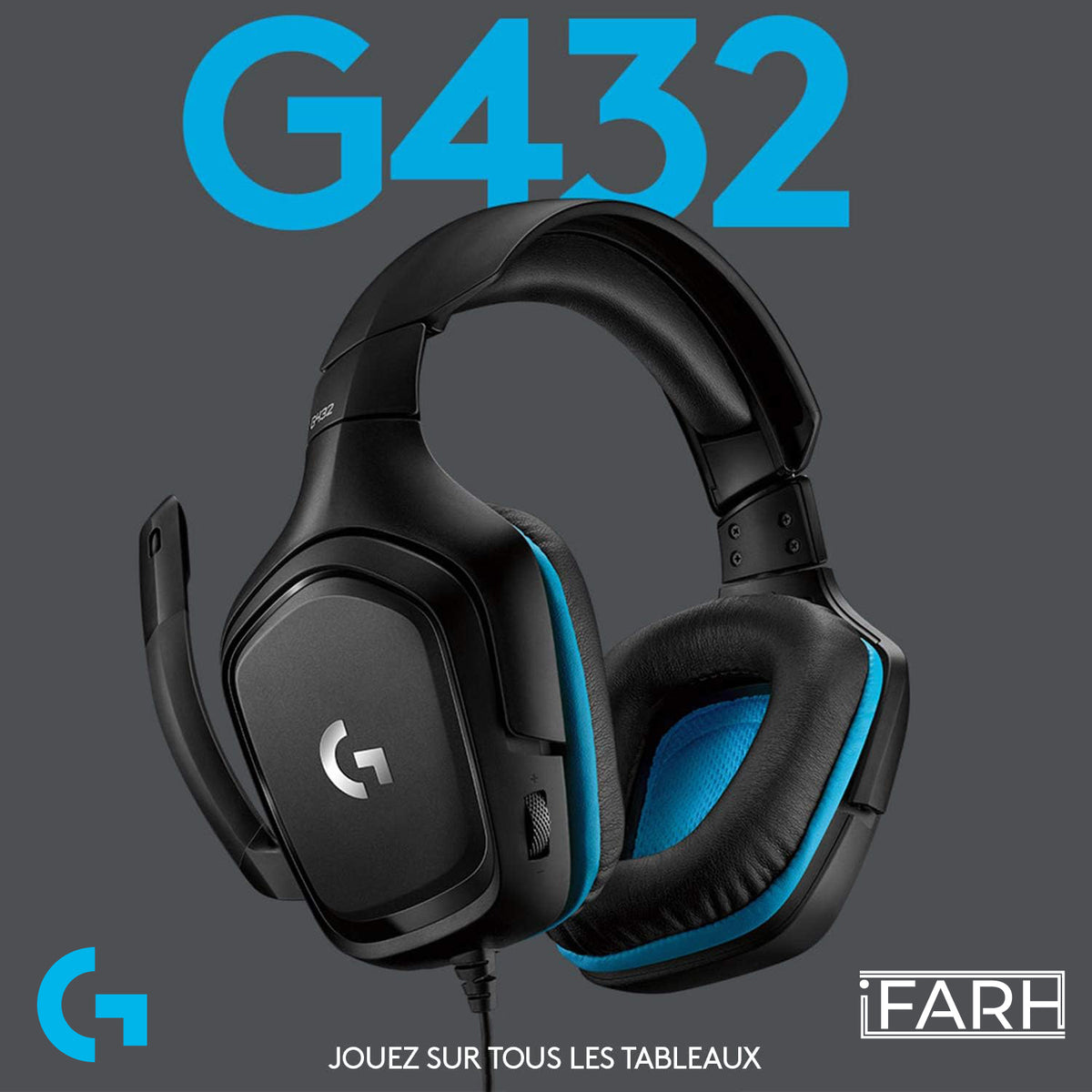 iFarh.com Logitech G432 casque filaire gamer logo iFarh