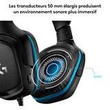 iFarh.com Logitech G432 casque filaire gamer technologie transducteurs 50 mm élargis